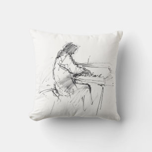 Almofada Pianista Abstrato Minimalista Tocando Piano – Eleg