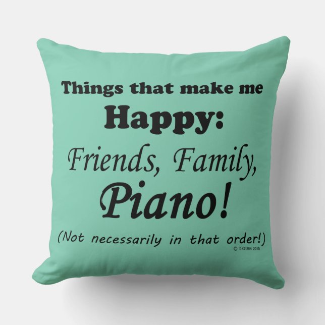 Almofada Piano me deixa feliz (Frente)