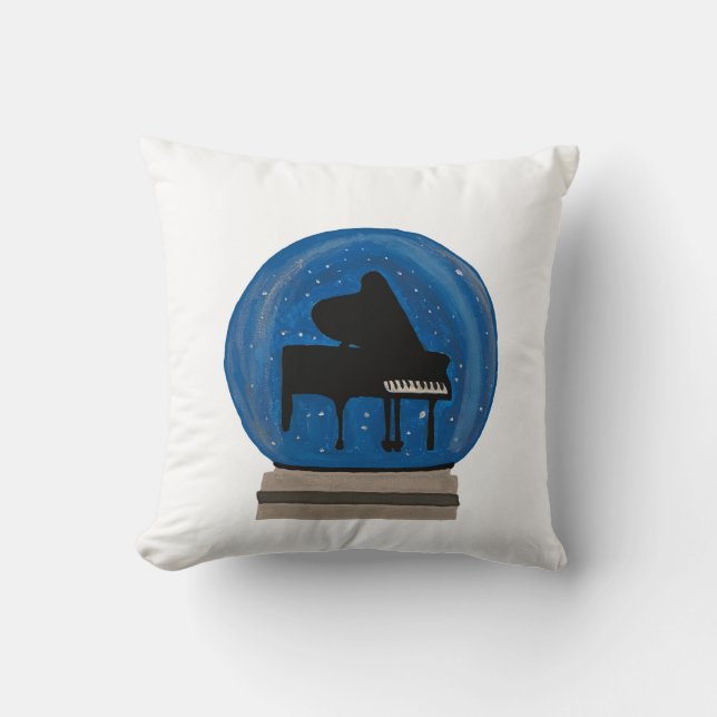 Almofada Piano num globo de neve (Frente)