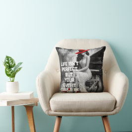 Almofada Piano Vermelho Personalizado Glam Moda Citação Chi