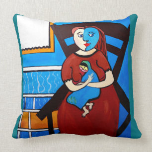 ALMOFADA PICASSO PELA MENINA DE NORA COM BEBÊ