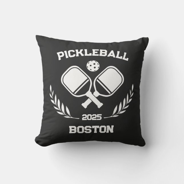 Almofada Pickleball Boston 2025 - Preto Personalizado (Frente)