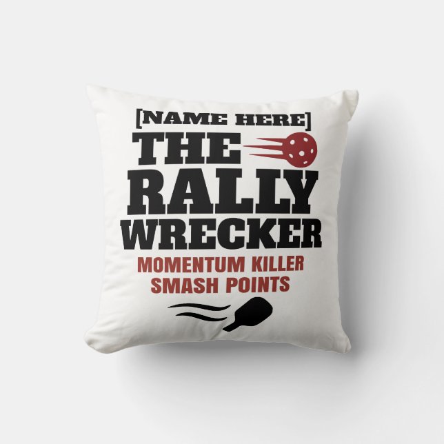 Almofada Pickleball Personalized Name The Rally Wrecker  (Frente)