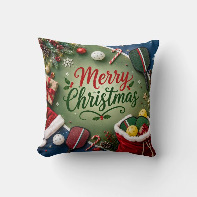 Almofada Pickleball tema de Natal  (Frente)