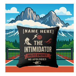 Almofada Pickleball Throw Pillow Featuring Intimidator