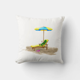 Almofada Picles Verdes Na Cadeira Praia