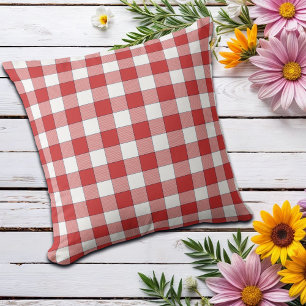 Almofada Picnic branco equino elegante do interior checado