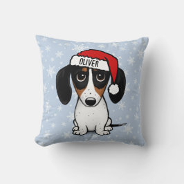 Almofada Piebald Dachshund Natal Nome Personalizado Cachorr