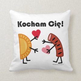 Almofada Pierogi & Kielbasa - Kocham Cie! (Eu te amo!)