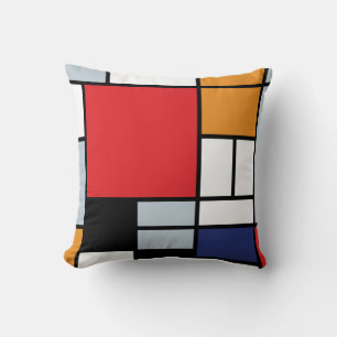 Almofada Piet Mondrian - Composição com Grande Plano Vermel