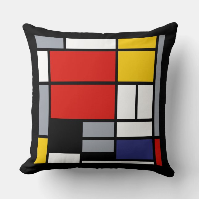 Almofada Piet Mondrian, Composição com Plano Vermelho Grand (Frente)
