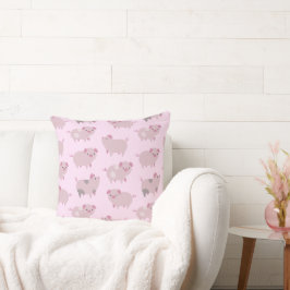 Almofada Piglets Bebês Cor-de-Rosa Cor-de-Corte e Pontos
