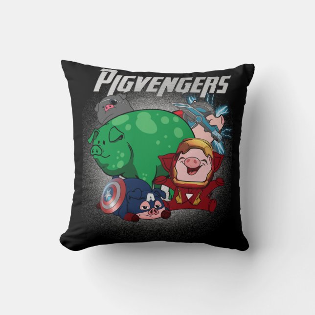 Almofada Pigvengers Reúnem Super Animais Heróis (Frente)