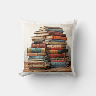 Almofada Pilha de livros antigos 2 Travesseiro decorativo l