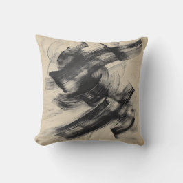 Almofada Pillo de Atiramento de Abstrato de Pincel Preto Di