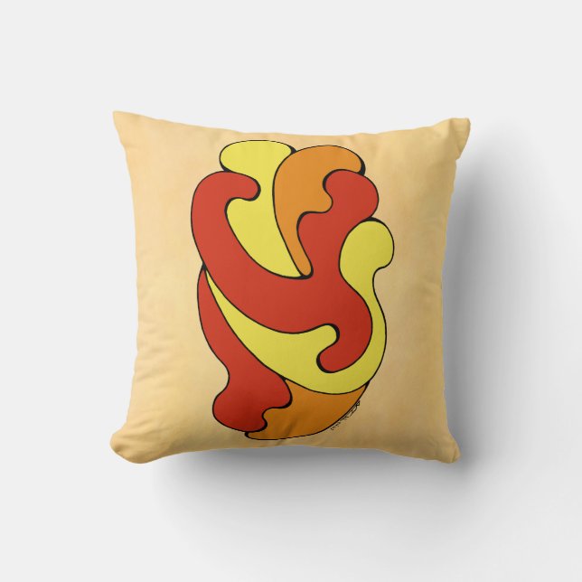 Almofada Pillo de projeção de curvas emblemáticas (amarelo, (Frente)