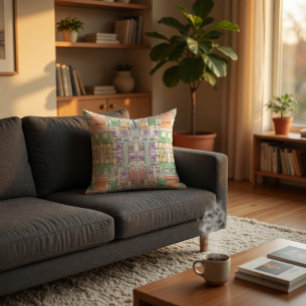Almofada Pillow Arquitetônico com Estampa de Planta Baixa