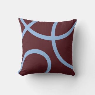 Almofada Pillow – Blue Lines on Burgundy