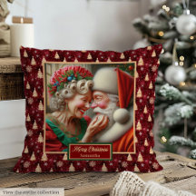 Pillow de Natal Personalizado Sr e Sra Papai Noel 