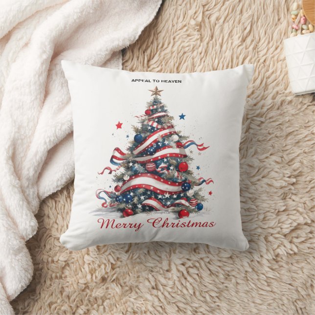 Almofada PILLOW: Patriotic Xmas Tree ATH1 with origin ed (Cobertor)