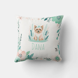 Almofada Pillow Personalizado Boho Fofo Yorkshire Verde Pas