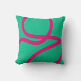 Almofada Pillow – Pink Lines on Green