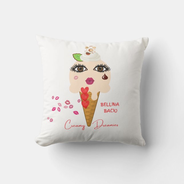 Almofada Pillow square Bellina Bacio Creamy Dreamies (Frente)