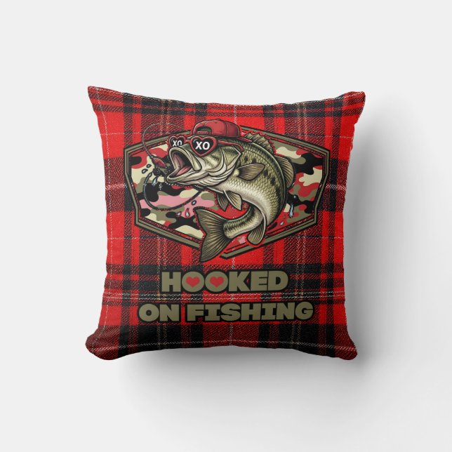 Almofada Pillow with fun, bold illustration of a cool bass (Frente)