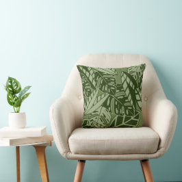 Almofada PillowTropical Summer Foliage Texture - Moss Green
