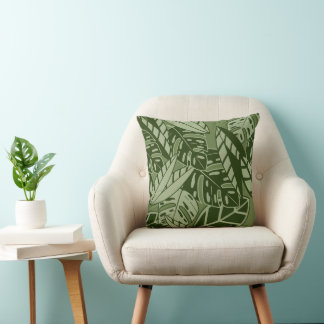 Almofada PillowTropical Summer Foliage Texture - Moss Green