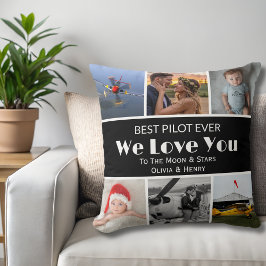 Almofada Pilot Modern 'We Love You' Custom Photo Collage