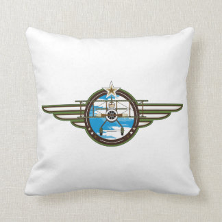 Almofada Piloto bonito e biplano da força aérea