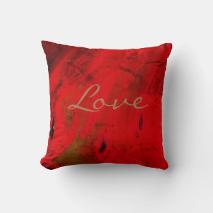 Almofada Pílula do Desenho Roxo Vermelho com Amor Moderno