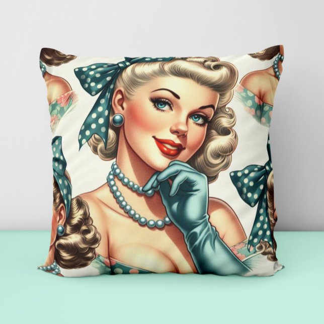 Almofada Pin-up Clássico Fofo Retrô (Criador carregado)