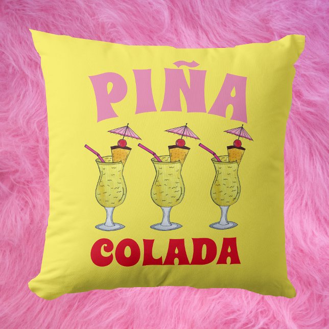 Almofada Pina Piña Colada Puerto Rican Pineapple Cocktail (Piña Colada Pillow)