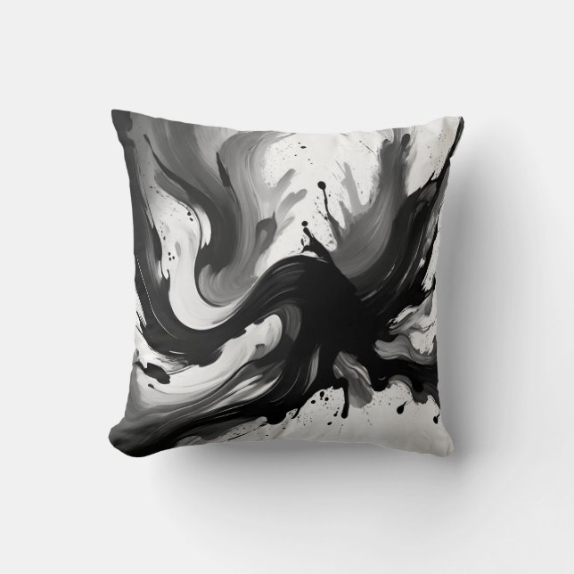 Almofada Pincel Artístico Traços no Travesseiro decorativo  (Frente)