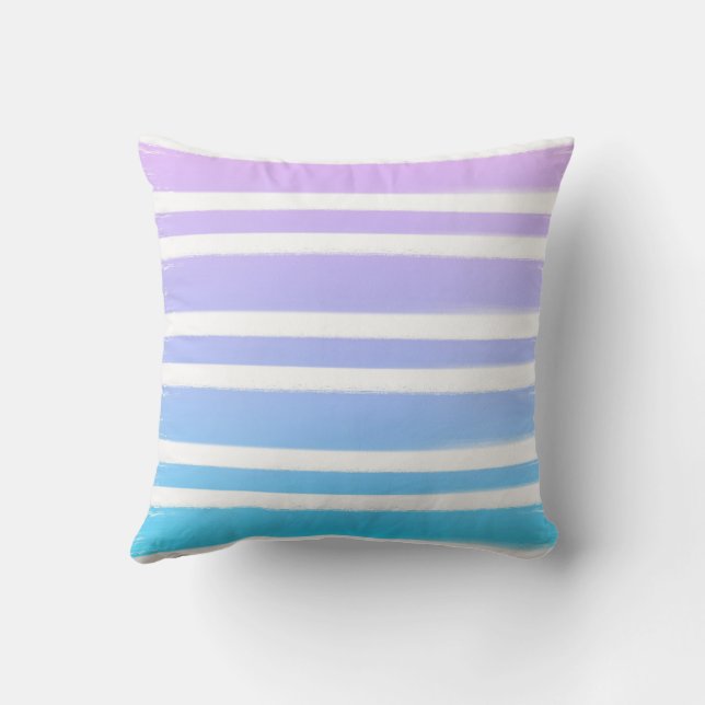 Almofada Pincel de tinta rosa pastel roxo azul  (Verso)