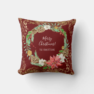 Almofada Pine Cone Floral Dourada Swirls Nome