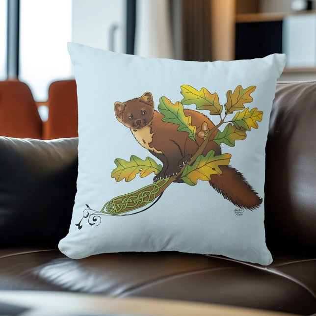 Almofada Pine Marten Autumn Leaves (Criador carregado)