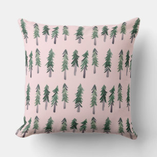 Almofada Pine Trees Forest Watercolor Padrão