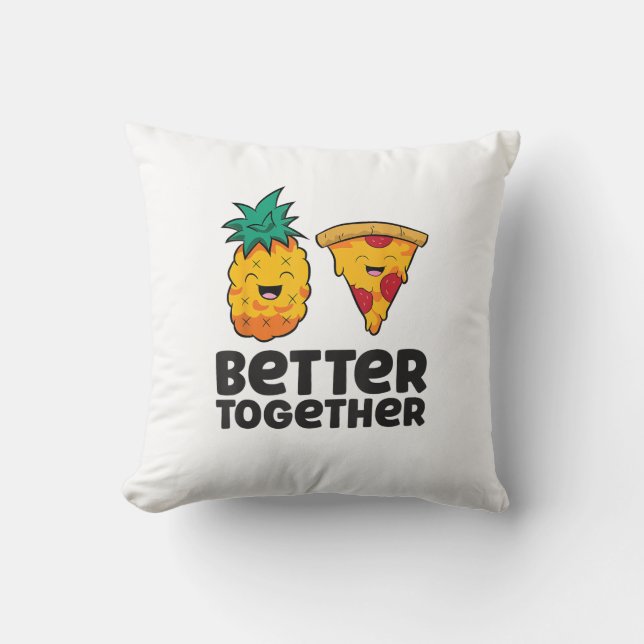 Almofada Pineapple Pizza Better Together Modern Graphic Des (Frente)