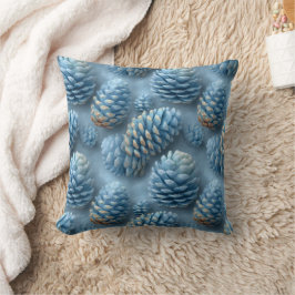 Almofada Pinecones azuis do fosco