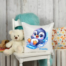 Pinguim Adorável Deslizando no Gelo Personalizado