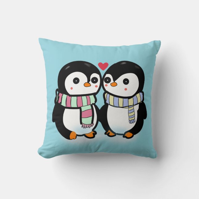 Almofada Pinguim Amor de Inverno Personalizado (Frente)