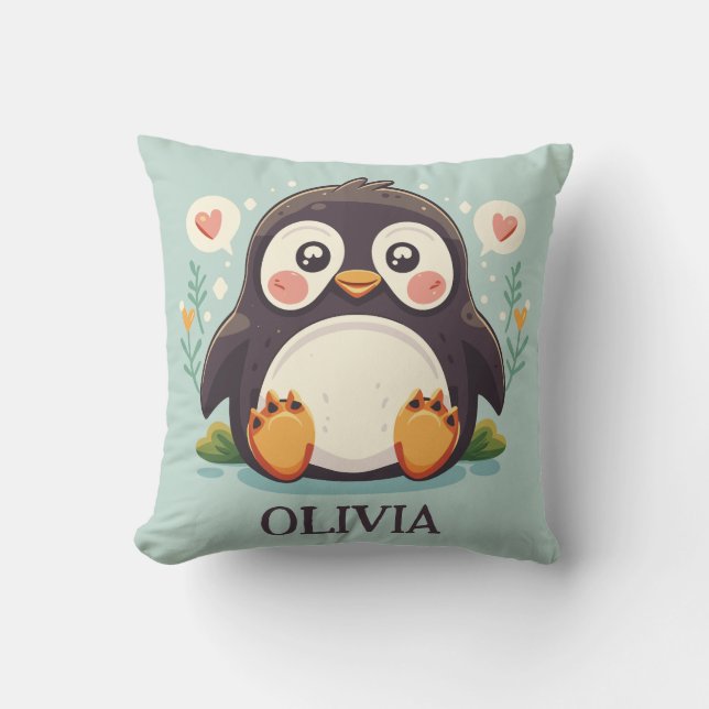 Almofada Pinguim Bebê Desenho Animado Fofo (Frente)