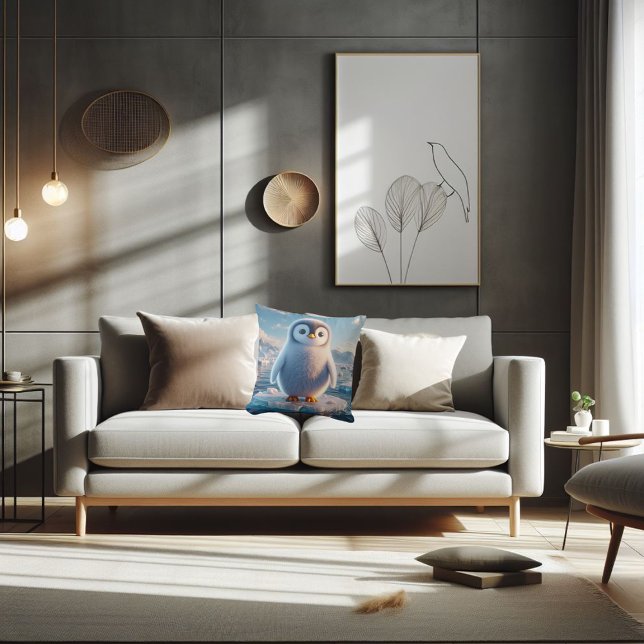 Almofada Pinguim bebê pinguim fofo (Cute penguin throw pillow fun for the playroom or nursery.)