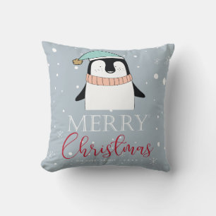 Almofada Pinguim bonito personalizado do Natal