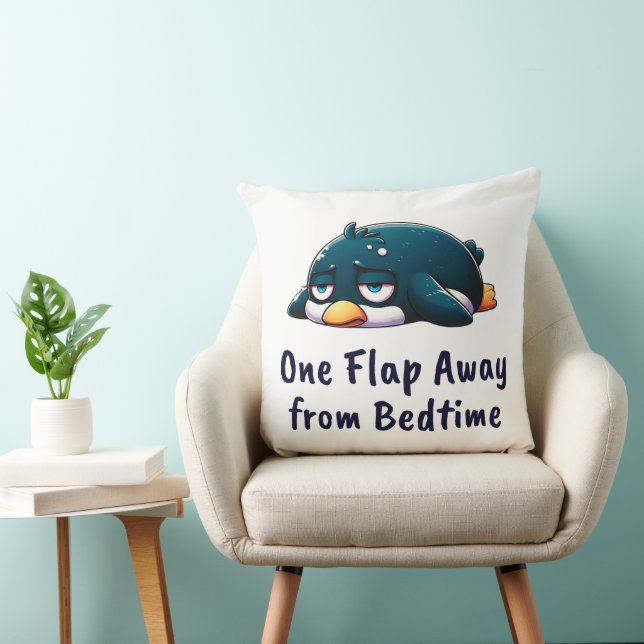 Almofada Pinguim cansado, cansado e sem motivação (Cadeira)