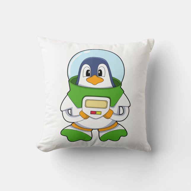 Almofada Pinguim como astronauta com fantasia (Frente)