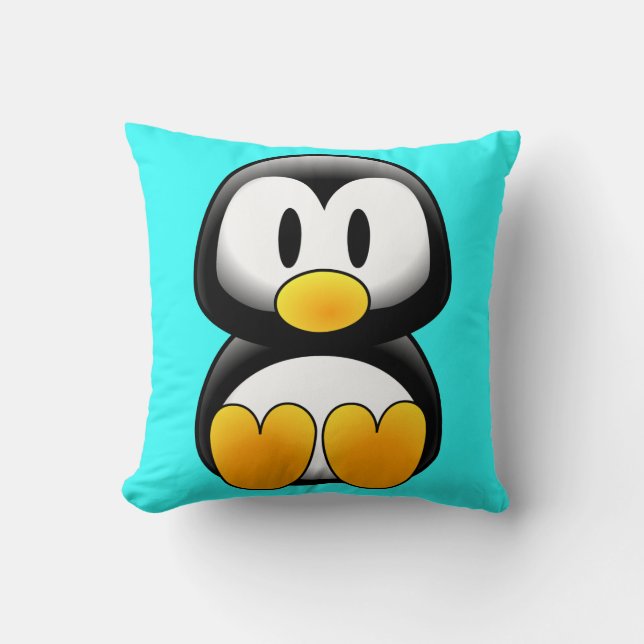 Almofada Pinguim de Cartoon de Bebê (Frente)